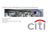 Global Cash Management Trends and Solutions December 2007 Itzik Coriat Global Transaction Services Head Citi Israel.