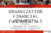 Student involvement STUDENT ORGANIZATION FINANCIAL FUNDAMENTALS Gregg Jablonski Asst. Director – NE Unions Manager of Student Organization Financial Services.