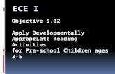 Objective 5.02 Apply Developmentally Appropriate Reading Activities for Pre-school Children ages 3-5