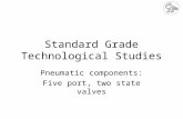 Standard Grade Technological Studies Pneumatic components: Five port, two state valves.