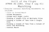 Drill of the Flight AFMAN 36-2203, Chap 4 (pg 41) Marching Execute various marching movements to include: –Close or Extend March –Column Movements –Column.
