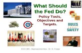 What Should the Fed Do? ECO 285 - Macroeconomics - Dr. D. Foster Policy Tools, Objectives and Targets.
