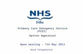 Dick Fitzpatrick Primary Care Emergency Service (PCES) Option Appraisal Open meeting – 7th May 2013.