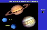 Neptune Uranus Size comparison of the Outer Planets Earth.