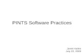 PINTS Software Practices Jarett Hailes July 22, 2003.