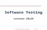 Software Engineering, COMP201 Slide 1 Software Testing Lecture 28 & 29.
