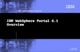 IBM WebSphere Portal © 2008 IBM Corporation IBM WebSphere Portal 6.1 Overview.