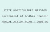 STATE HORTICULTURE MISSION Government of Andhra Pradesh ANNUAL ACTION PLAN : 2008-09.