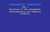 Atmospheric chemistry Day 1 Structure of the atmosphere Photochemistry and Chemical Kinetics.