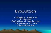 Evolution Darwin’s Theory of Evolution Darwin’s Theory of Evolution Evolution of PopulationsEvolution of Populations The History of LifeThe History of.
