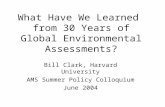 What Have We Learned from 30 Years of Global Environmental Assessments? Bill Clark, Harvard University AMS Summer Policy Colloquium June 2004.