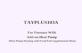 TAYPLUS103A For Furnace With Add-on Heat Pump (Heat Pump Heating with Fossil Fuel supplemental Heat)