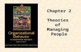 Chapter 2 Theories of Managing People. Objectives  Describe seven theories of management and their “ideal” manager  Explain the competing values framework.