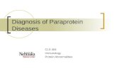 Diagnosis of Paraprotein Diseases CLS 404 Immunology Protein Abnormalities.