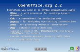 OpenOffice.org 2.2 ● Everything you need in an office productivity suite  Writer - a word processor for creating dynamic documents  Calc - a spreadsheet.