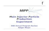 F Main Injector Particle Production Experiment DOE Annual Program Review Holger Meyer.