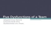 Five Dysfunctions of a Team Adapted from Patrick Lencioni book Five Dysfunctions of a Team.