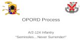 A/2-124 Infantry “Seminoles…Never Surrender!” OPORD Process.