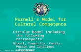 Purnell's Model for Cultural Competence Purnell’s Model for Cultural Competence Circular Model including the following macroaspects: Global, Community,