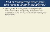 13-4 Is Transferring Water from One Place to Another the Answer? Concept 13-4 Transferring water from one place to another has greatly increased water.