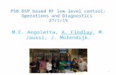 PSB DSP based RF low level control: Operations and Diagnostics 27/1/15 M.E. Angoletta, A. Findlay, M. Jaussi, J. Molendijk. 1.