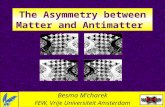 The Asymmetry between Matter and Antimatter Besma M’charek FEW, Vrije Universiteit Amsterdam.