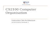 CS2100 Computer Organisation Instruction Set Architecture (AY2014/2015) Semester 2.