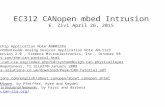EC312 CANopen mbed Intrusion E. Zivi April 26, 2015 References: 1.A CAN Physical Layer Discussion Microchip Application Note AN00228a 2.Controller Area.