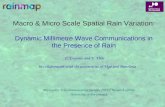 Macro & Micro Scale Spatial Rain Variation: Dynamic Millimetre Wave Communications in the Presence of Rain In collaboration with the universities of Vigo.