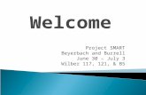 Welcome Project SMART Beyerbach and Burrell June 30 – July 3 Wilber 117, 121, & B5.