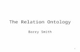 The Relation Ontology Barry Smith 1. Concepts, Types and Frames ConceptsFrames Types Relational Structures 2.