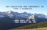 SEX EDUCATION AND PREGNANCY IN TYPE 1 DIABETES SANDY HOOPS, PA-C, CDE MARY VOELMLE, FNP, CDE.