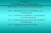 Chapter 12 Installing and Maintaining Hardware in a Linux Environment 12.1 - Hardware Terms, Concepts, and Components 12.2 - Hardware Installation, Configuration,