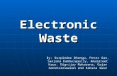 Electronic Waste By: Gurpinder Bhangu, Peter Gao, Sanjana Kambalapally, Amarpreet Kaur, Digvijay Makawana, Gajan Santhrieswaran and Raksha Sule.