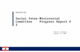 0 Beirut, Lebanon August 23, 2007 Social Inter-Ministerial Committee Progress Report # 3 PRESENTATION.