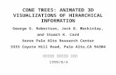 CONE TREES: ANIMATED 3D VISUALIZATIONS OF HIRARCHICAL INFORMATION George G. Robertson, Jock D. Mackinlay, and Stuart K. Card Xerox Palo Alto Research Center.
