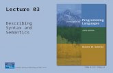 ISBN 0-321-19362-8 Lecture 03 Describing Syntax and Semantics.