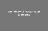 Summary of Restoration Elements. Plant Materials.