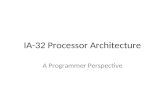 IA-32 Processor Architecture A Programmer Perspective.