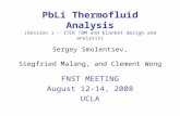 PbLi Thermofluid Analysis (Session 1 – ITER TBM and blanket design and analysis) Sergey Smolentsev, Siegfried Malang, and Clement Wong FNST MEETING August.
