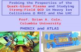Probing the Properties of the Quark-Gluon Plasma and Studying Strong-Field QCD in Heavy Ion Collisions @ RHIC and the LHC Prof. Brian A. Cole. Columbia.