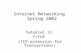 Internet Networking Spring 2002 Tutorial 11 T/TCP (TCP extension for Transactions)