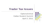 Trader Tax Issues OptionsAnimal Dallas Student Summit April 2, 2011.