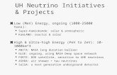UH Neutrino Initiatives & Projects Low (MeV) Energy, ongoing (1000-25000 tons): Super-Kamiokande: solar & atmospheric KamLAND: reactor & solar High & Ultra-high.