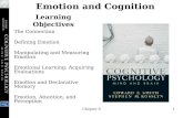 Chapter 81 Emotion and Cognition The Connection Defining Emotion Manipulating and Measuring Emotion Emotional Learning: Acquiring Evaluations Emotion and.