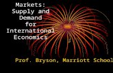 Markets: Supply and Demand for International Economics Prof. Bryson, Marriott School.