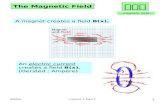 8/4/08Lecture 1 Part 2 1 The Magnetic Field A magnet creates a field B(x). An electric current creates a field B(x). (Oersted ; Ampère) 자기장 —magnetic field—