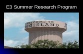 E3 Summer Research Program. Brought to you by… Danielle Jordan and Tracy Tyree.