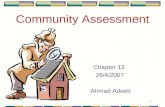 1 Community Assessment Chapter 13 28/4/2007 Ahmad Adeeb.