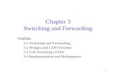 1 Chapter 3 Switching and Forwarding Outline 3.1 Switching and Forwarding 3.2 Bridges and LAN Switches 3.3 Cell Switching (ATM) 3.4 Implementation and.